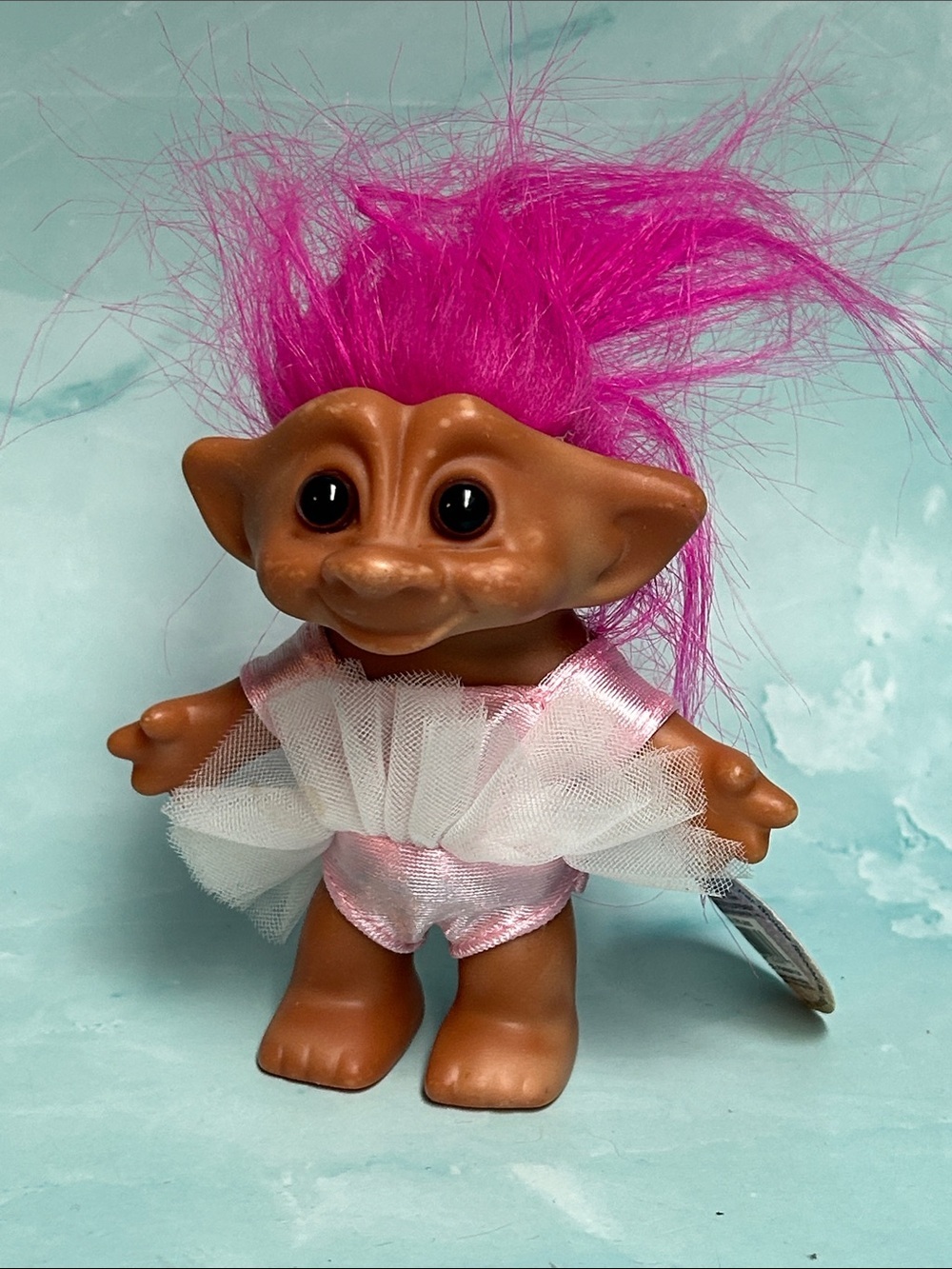 Vintage Neon Pink Hair Troll Doll Belly Dancing Troll Pink Collectible Toys